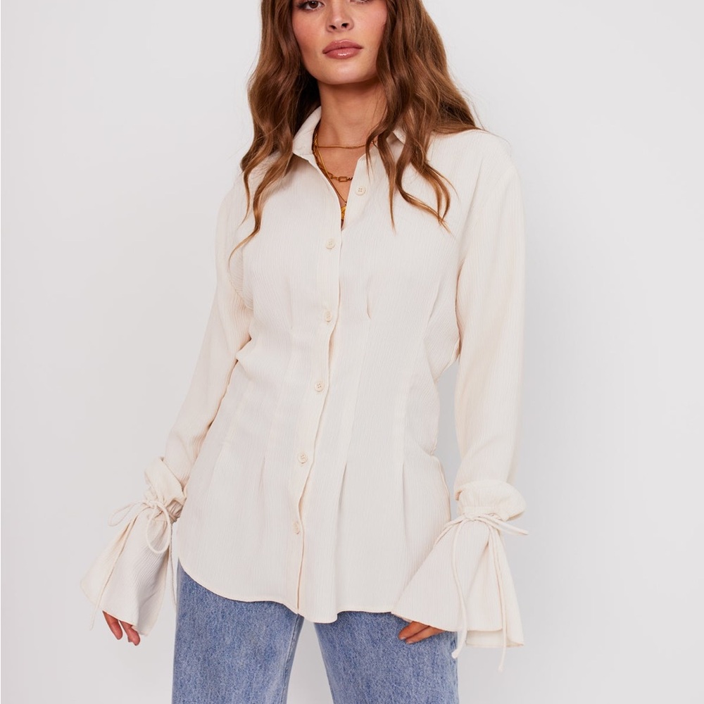Elegant Cream Button-Up Blouse
